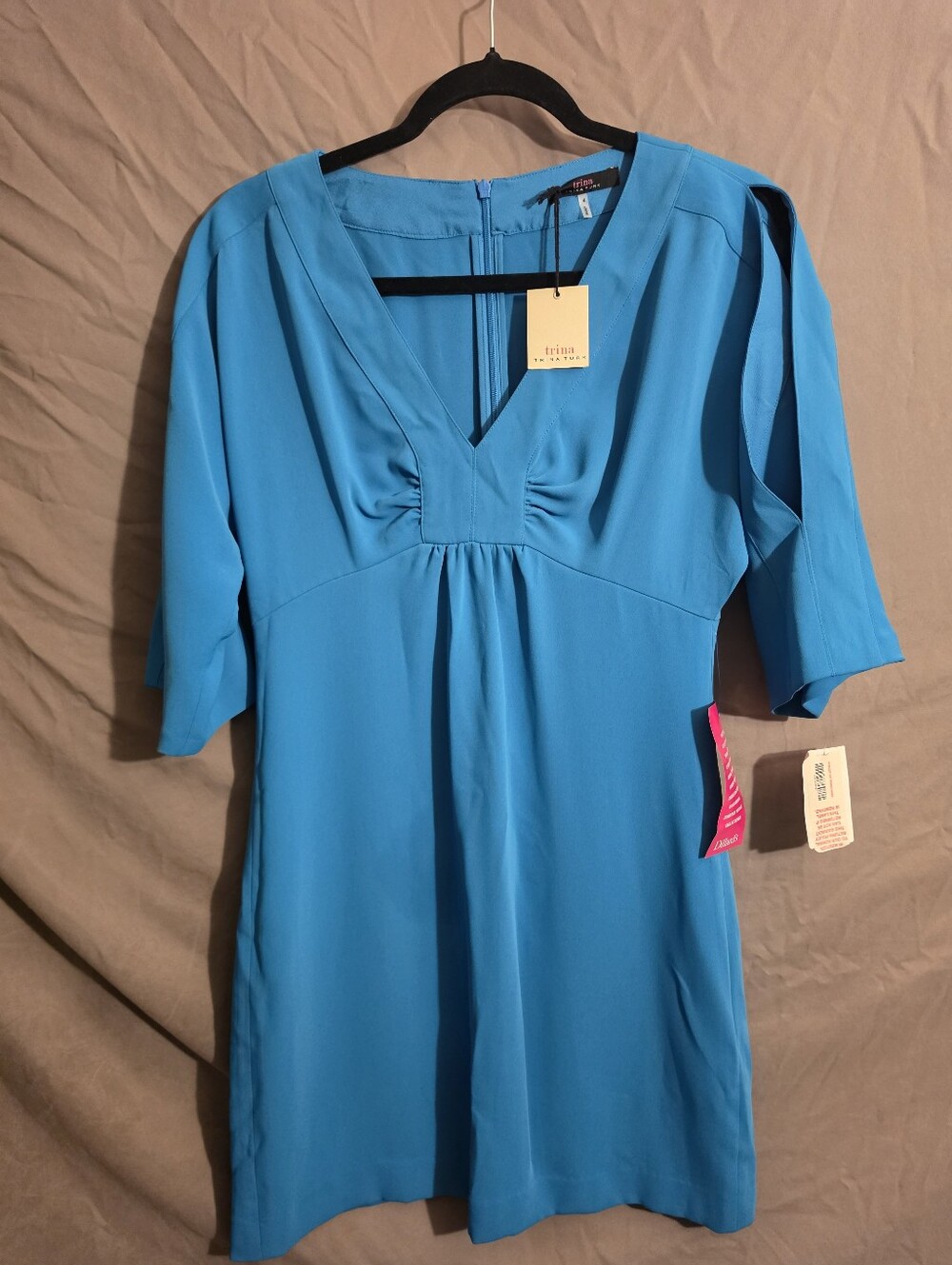 TRINA TURK Sarai Cold Shoulder Short Dress Womens Size 4 TEAL NWT$188 TT181013